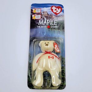 TY Teenie Beanie Baby Maple The Bear Retired 1999 McDonalds Toy New Read